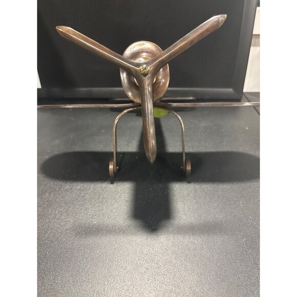 Vintage Metal Bronze Likke Airplane Sculpture Model WW|| Heavy Made in India - Picture 4 of 13